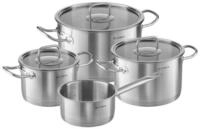 KLAMER Topf-Set 4-tlig. mit Glasdeckel, Induktion, extra dicke Wand- und...