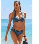 Elbsand B&uuml;gel-Bikini mit Markenschriftz&uuml;gen in Kontrastfarbe