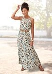 LASCANA Maxikleid mit Alloverprint und Knopfleiste hinten, aus gewebter Viskose