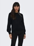ONLY Rundhalspullover ONLEMMA LS BUTTON ONECK EX KNT Kunstfaser, regular fit