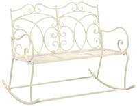 furnicato Gartenbank aus Schmiedeeisen Antikwei&szlig; 104 x 83 x 89 cm