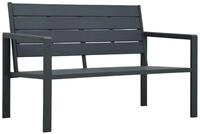 furnicato Gartenbank Grau 120 x 64 x 78 cm aus HDPE und Stahl