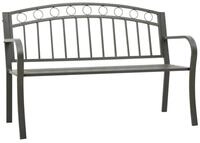 furnicato Gartenbank Stahl Grau 120 x 51 x 81 cm