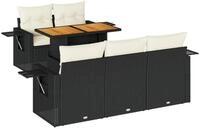 vidaXL Gartenlounge-Set 6-tlg. Garten-Sofagarnitur mit Kissen Schwarz Poly...