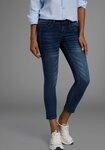 Arizona 7/8-Jeans mit Keileins&auml;tzen extra-enger Schnitt, Used-Look-Waschung,