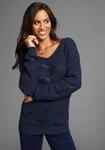 Strickpullover LAURA SCOTT, Damen, Gr. 36, blau, Strick, Obermaterial: 100%