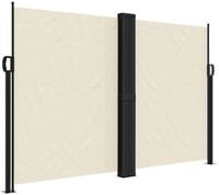 vidaXL Seitenmarkise Sichtschutz Windschutz Ausziehbar Creme 160x1000 cm