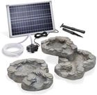 esotec Bachlaufschale Bachlaufschalenset 3-teilig + Solarpumpe 875l/h 25Wp Solarmodul