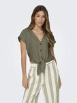 ONLY Kurzarmbluse ONLSIESTA SS KNOT LIN BL SHIRT PNT NOOS Viskosemischung, regular