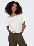 ONLY Kurzarmshirt ONLLIEKE S/S SATIN MIX TOP WVN NOOS regular fit, Web, Polyester,