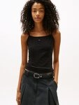 Tommy Jeans Spaghettitop TJW ESSENTIAL STRAP TOP EXT mit Logostickerei, Slim Fit