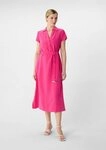 comma Midikleid Kleid Kurz&auml;rmeliges Midikleid aus Viskosemix mit V-Ausschnitt