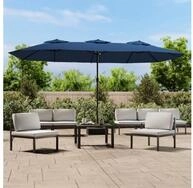 vidaXL Markise vidaXL Doppel-Sonnenschirm Azurblau 449x265 cm