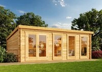 Alpholz Gartenhaus Holz Atrium D, BxT: 598x618 cm, in Naturbelassen mit 40mm