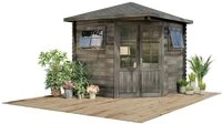 Alpholz Gartenhaus Holz 5-Eck Sunny B, BxT: 269x269 cm, in Impr&auml;gniert (Grau)...