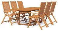vidaXL Garten-Essgruppe, 7-tlg. Gartengarnitur Massivholz Akazie