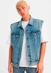 Jeansweste LEVI'S "RELAXED TRUCKER VEST MED INDIGO - WORN IN", Herren, Gr. M, blau