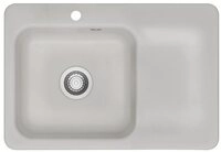 Systemceram K&uuml;chensp&uuml;le Juna 75 Becken links Handbet&auml;tigung Alu, 75/510 cm