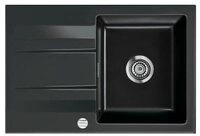 Systemceram K&uuml;chensp&uuml;le KeraDomo GENEA 75 Excenterbedienung Nero (gl&auml;nzend),