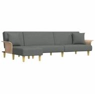 vidaXL Sofa Schlafsofa in L-Form Dunkelgrau 279x140x70 cm Stoff