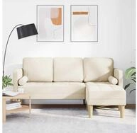 vidaXL Sofa, Sofa Set mit Kissen Leinen Polyester beige