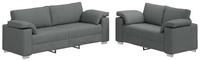 vidaXL Sofa Sofa 2 stk. Dunkelgrau Stoff, 2 Teile