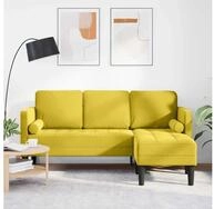 vidaXL Sofa, Sofa Set mit Kissen Gelb Polyester