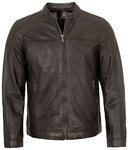 Jilani Lederjacke Jamie Jilani - Herren Lederjacke Lammnappa dunkelbraun