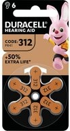 Duracell Duracell Batterie Zinc Air, 312, 1.4V Easy Tab, Retail Blister (6-Pac