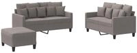 vidaXL Sofa 3-tlg. Sofagarnitur mit Kissen Taupe Stoff