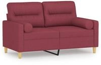 vidaXL Sofa, 2-Sitzer-Sofa mit Zierkissen Weinrot 120 cm Stoff