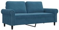vidaXL Sofa, 2-Sitzer-Sofa Blau 140 cm Samt