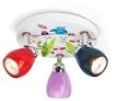 Brilliant LED Deckenstrahler BIRDS, LED wechselbar, Warmwei&szlig;, Spotrondell bunt, 3 x