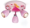 Brilliant LED Deckenstrahler PRINCESS, Halogen, LED wechselbar, Spotrondell rosa, 3 x