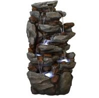 AcquaArte Gartenbrunnen Wasserfall BONORVA, Komplettset mit LED-Beleuchtung,...