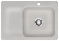 Systemceram K&uuml;chensp&uuml;le Juna 75 Becken rechts Handbet&auml;tigung Alu, 75/510 cm