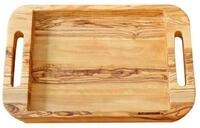 NATUREHOME Tablett Holztablett mit Griff NH-F, Olivenholz, (40x28cm / 50x35 cm),