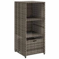 vidaXL Gartenbox, Gartenschrank Grau 50x55x115 cm Poly Rattan