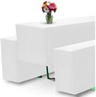 Beautissu Biertischhusse 3tlg Hussen Bierzeltgarnitur Set Halblang f&uuml;r 50 cm...