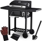 deluxe4home Holzkohlegrill Grillwagen XXL mit Deckel I Grill Rollbar mit...