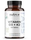nutri+ Vitamin D3 K2 Tabletten - vegan und hochdosiert Kapseln, 1 er 120 St.