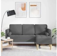 vidaXL Sofa, Sofa Set mit Kissen Dunkelgrau Polyester