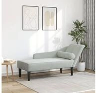 vidaXL Chaiselongue, Chaiselongue mit Kissen Hellgrau Samt