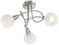 GLOBO LIGHTING LED Deckenleuchte MILOUD, 3-flammig, &Oslash; 39 cm, Nickelfarben, Wei&szlig;,