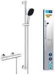 Grohe Badarmatur Precision Trend Thermostat-Brausebatterie mit Brausegarnitur 900 mm