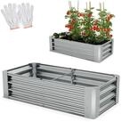 Onbest Hochbeet Metall aus verzinktem 0,4mm Stahl, inklusive Werkzeug & Handschuhe