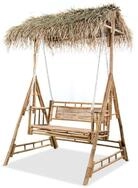 vidaXL Hollywoodschaukel Hollywoodschaukel 2-Sitzer mit Palmbl&auml;ttern Bambus...