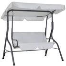 Casaria Hollywoodschaukel, 1 tlg., 2 Sitzer wetterfest Hellgrau 200kg Belastbar