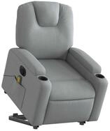 vidaXL Sessel Elektrischer Massagesessel mit Aufstehhilfe Hellgrau Stoff (1-St)