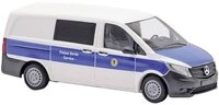 Busch Modelleisenbahn-Stra&szlig;e H0 Einsatzfahrzeug Modell Mercedes Benz Vito, Polizei